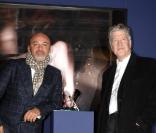 David Lynch et Christian Louboutin lors de l'inauguration à Moscou de son exposition Fetish le 8 avril 2009