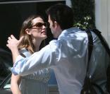 Jennifer Garner et Ben Affleck se disent au revoir, après avoir fêté Pâques chez des amis, à Los Angeles, le 12 avril 2009