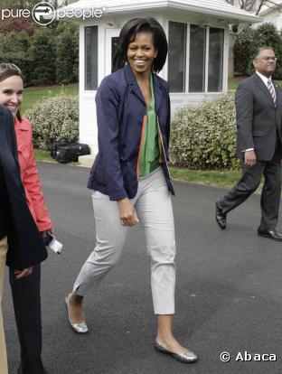 Michelle Obama lors du lundi de Pâques à la Maison Blanche le 13 avril 2009