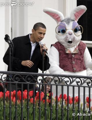 Barack Obama lors du lundi de Pâques à la Maison Blanche le 13 avril 2009