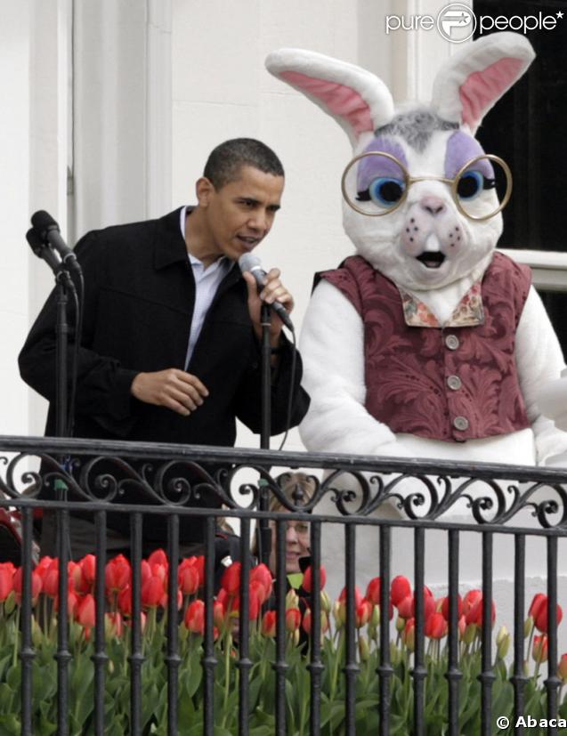Barack Obama lors du lundi de Pâques à la Maison Blanche le 13 avril 2009