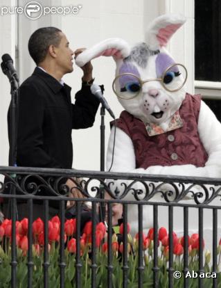 Barack Obama lors du lundi de Pâques à la Maison Blanche le 13 avril 2009