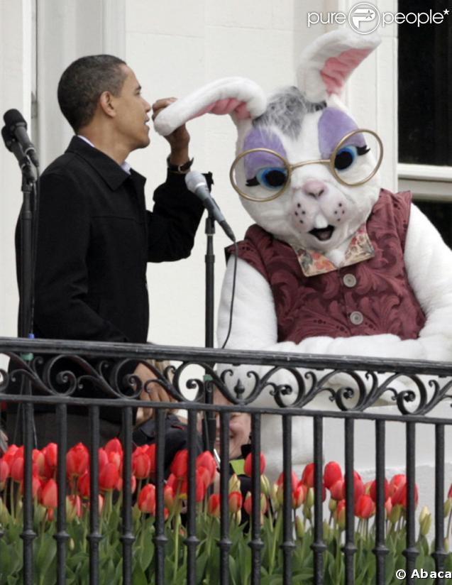 Barack Obama lors du lundi de Pâques à la Maison Blanche le 13 avril 2009