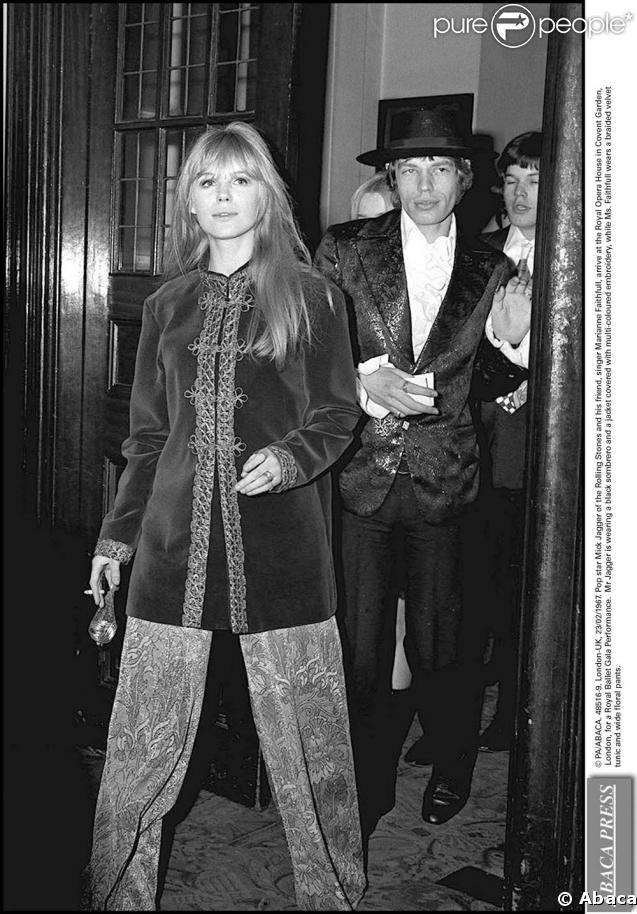 Marianne Faithfull et Mick Jagger dans les années 1960 
