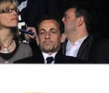 Nicolas Sarkozy et Frédéric Thiriez (à d.) lors de la finale de la Coupe de la Ligue le 25 avril 2009 au Stade de France