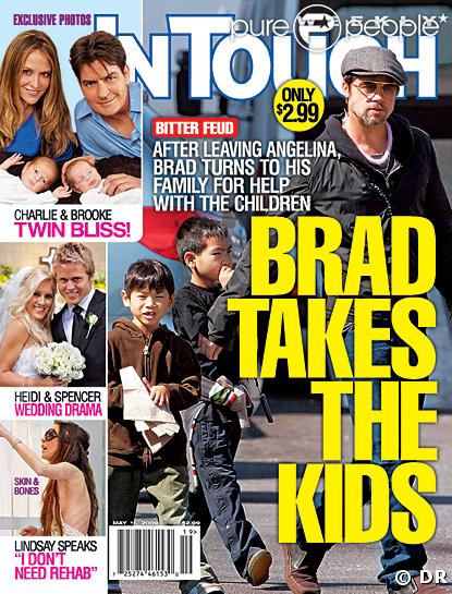 Charlie Sheen et sa petite famille sur la couverture du magazine In Touch Weekly