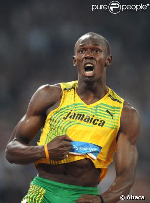 Usain Bolt, vainqueur du 100 et 200 mètres aux jeux olympiques de Pekin 