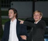 Gaspard Ulliel et Jérémie Renier lors du Gala Champêtre organisé dans la Cinémathèque française dans le cadre de l'exposition Jacques Tati, 2 temps, 3 mouvements - 5 mai 2009