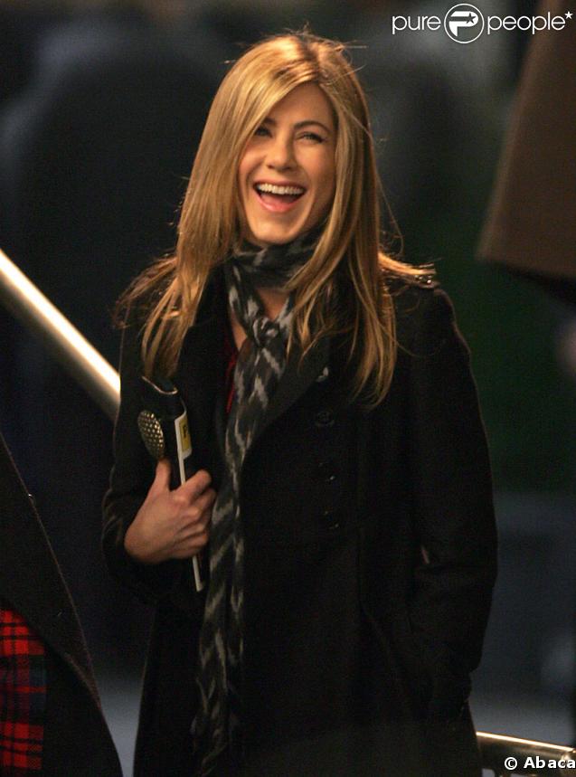 Jennifer Aniston lors du tournage de The Baster à New York