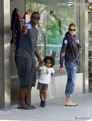 Heidi Klum et Seal accompagnés de leur fils Johan à Beverly Hills le 13 mai 2009