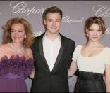 Caroline Gruosi-Scheufele, David Kross et Léa Seydoux lors de la remise du trophée Chopard à l'Hôtel Martinez à Cannes le 18 mai 2009