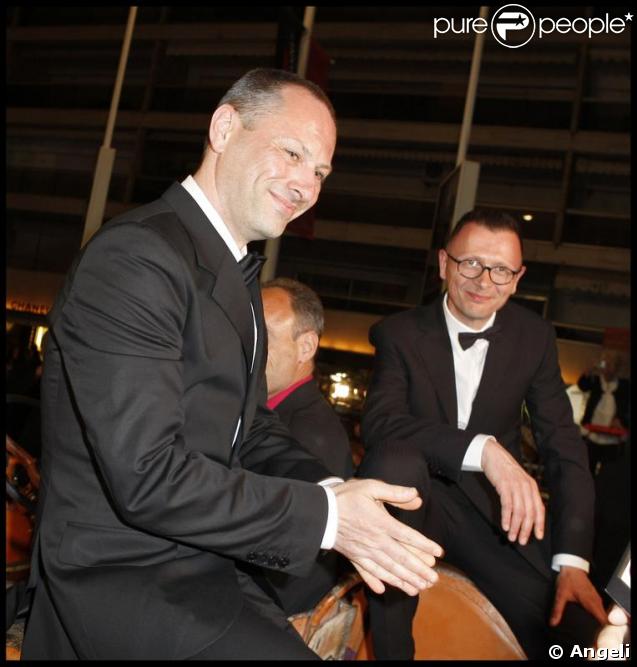 Les réalisateurs Stéphane Aubier et Vincent Patar lors de la montée des marches de Panique au Village la nuit du 21 au 22 mai 2009 à Cannes