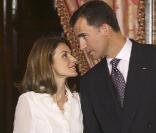 Letizia et Felipe lors de la visite officielle d'un chef d'Etat étranger en septembre 2008 