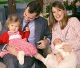 Letizia et Felipe avec les petites Leonor et Sofia 
