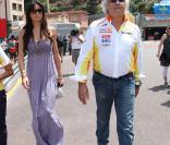 Elisabetta Gregoraci et Flavio Briatore dans les paddocks du grand prix de Monaco 2009
