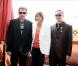 Johnny Hallyday, la ministre de la Culture Christine Albanel et Johnnie To fraîchement décoré le 18 mai 2009 à Cannes 