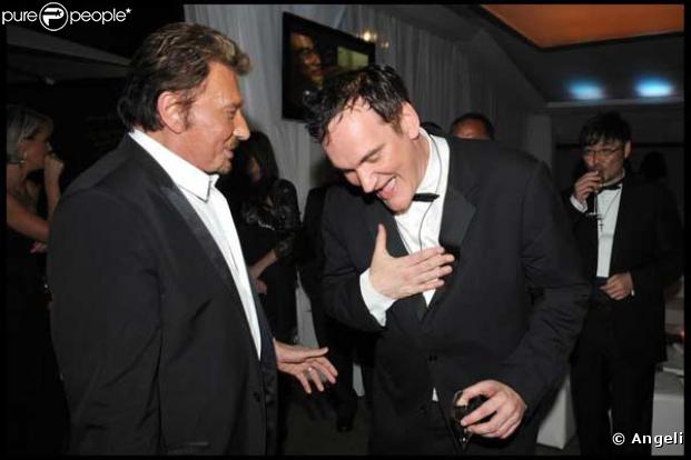 Quentin Tarantino, le génie du cinéma, félicitant la superstar du rock français : un grand moment !
