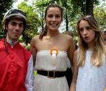 Zoé Félix avec le héros du jour Christophe Pieux à l'hippodrome d'Auteuil le 24 mai 2009