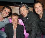 Henri Leconte, sa femme Véronique, Cédric Pioline, Matts Willander, Ilie Nastase