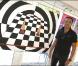 Nikos Aliagas à l'exposition picturale intitulée Les Droits de l'Âme, à l'Espace Cardin, hier