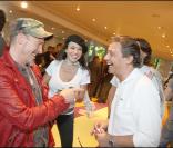 Florent Pagny et Valery Zeitoun à l'exposition picturale intitulée Les Droits de l'Âme, à l'Espace Cardin, hier