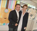 Anne Richard et Fabien Lecoeuvre à l'exposition picturale intitulée Les Droits de l'Âme, à l'Espace Cardin, hier