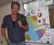 David Brécourt a assisté au défilé Les Droits de l'Âme à l'Espace Cardin, hier. L'expo était organisée par Valeria Attinelli, qui a également peint les toiles
