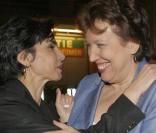 Rachida Dati et Roselyne Bachelot lors du meeting de l'UMP pour les élections européennes au parc des expositions de Versailles à Paris le 4 juin 2009