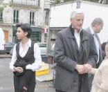 Rachida Dati et Michel Barnier font le tour de certains bureaux de vote de Paris le 7 juin 2009