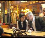Rachida Dati et Michel Barnier font le tour de certains bureaux de vote de Paris le 7 juin 2009. Une petite pose dans sa brasserie préférée, chez Marie-Claude, rue Cler. 