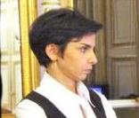 Rachida Dati dans son bureau de la mairie du VIIe arrondissement à Paris avant la proclamation des résultats officiels le 7 juin 2009