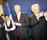 Rachida Dati, Michel Barnier et Jean-Marie Cavada dans le quartier général de campagne de l'UMP le 7 juin 2009