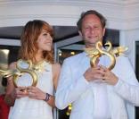 Emilie Dequenne et Benoît Poelvoorde à la cérémonie de clôture du 23 e Festival du film romantique de Cabourg
