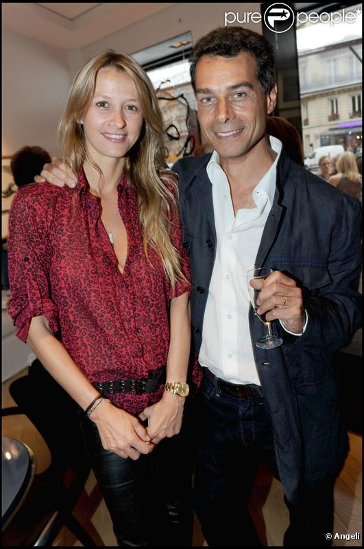 Sarah Lavoine et Michel Bismut à l'inauguration de la boutique Bismut & Bismut. 15/06/09
