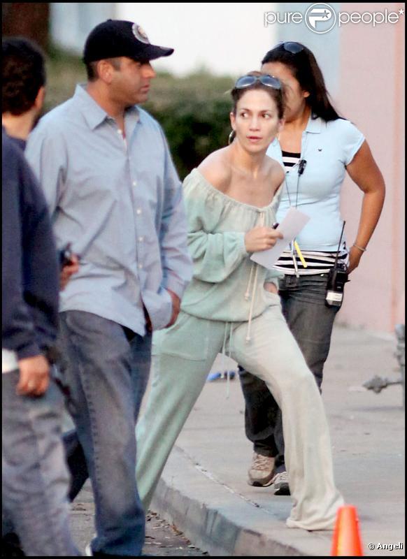 Jennifer Lopez sur le tournage du Plan B à Los Angeles le 17 juin 2009