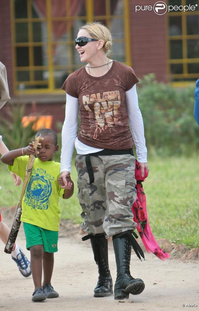 Madonna au Malawi avec son fils David Banda