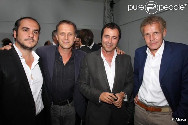 François-Xavier Demaison, Charles Berling, Bernard Montiel et PPDA au défilé Cerruti. 26/06/09