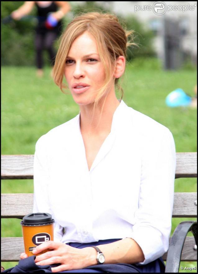 Hilary Swank sur le tournage de 