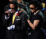 Marlon Jackson lors de son discours final au Staples Center