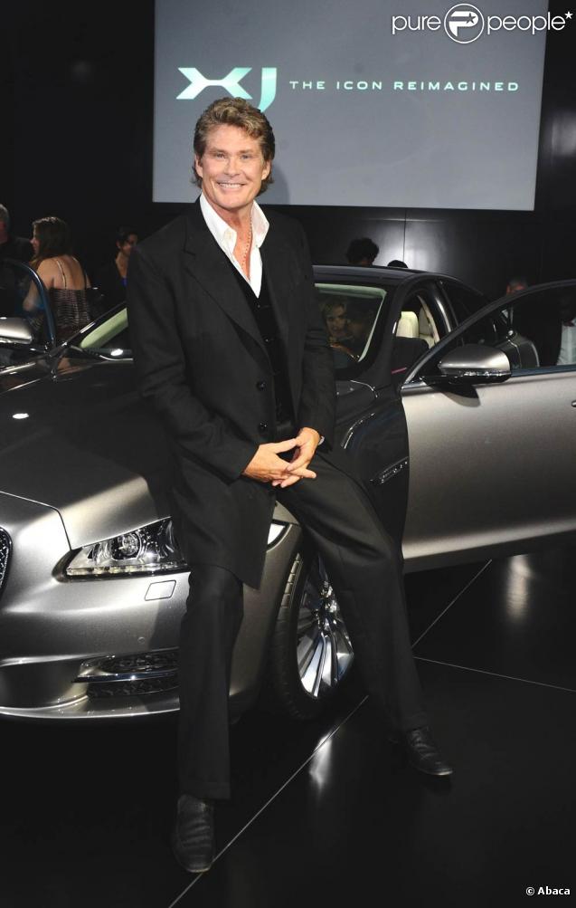 Soirée de présentation de la Jaguar XJ 2010, à la galerie d'art Saatchi, à Londres : David Hasselhoff 