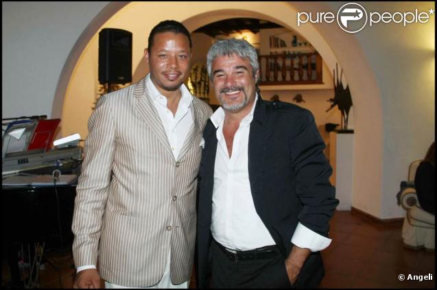 Terrence Howard et Pino Insegno, lors du 7e Festival Global d'Ischia, en Italie, le 13 juillet 2009 !