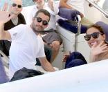 Rosario Dawson et son chéri, le DJ français Mathieu Schreyer, quittent le 7e Festival Global sur l'île d'Ischia, en Italie, le 16 juillet 2009 !