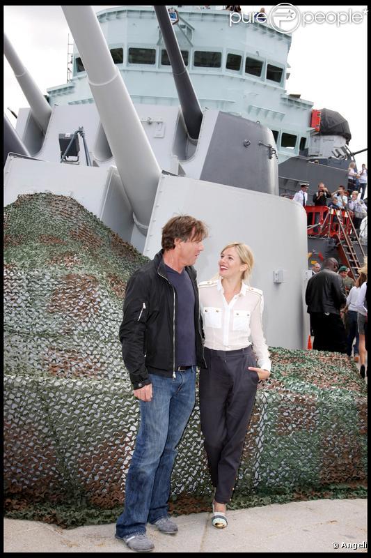 Dennis Quaid et Sienna Miller lors du photocall de G.I. Joe : Le réveil du Cobra à Londres le 22 juillet 2009