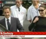 Nicolas Sarkozy et Carla Bruni sortent de l'hôpital du Val-de-Grâce