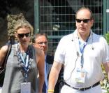 Charlene Wittstock et le prince Albert de Monaco à Rome pour les championnats de natation le 26 juillet 2009