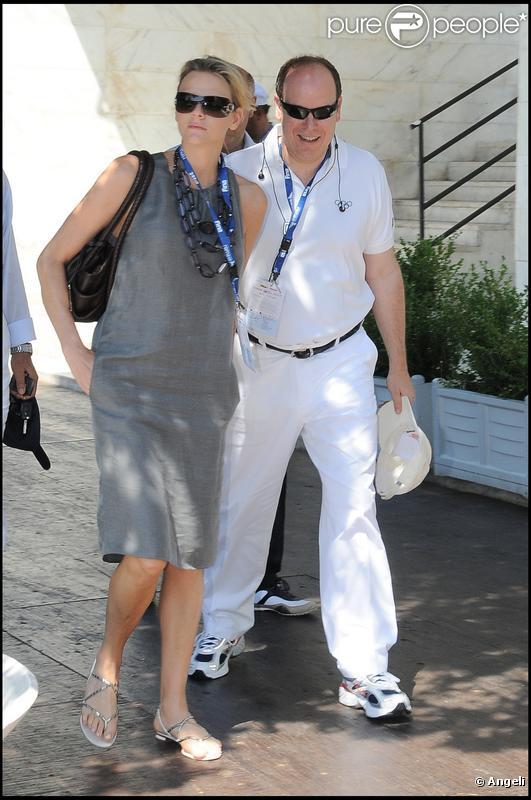 Charlene Wittstock et le prince Albert de Monaco à Rome pour les championnats de natation le 26 juillet 2009
