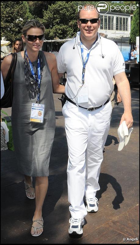 Charlene Wittstock et le prince Albert de Monaco à Rome pour les championnats de natation le 26 juillet 2009
