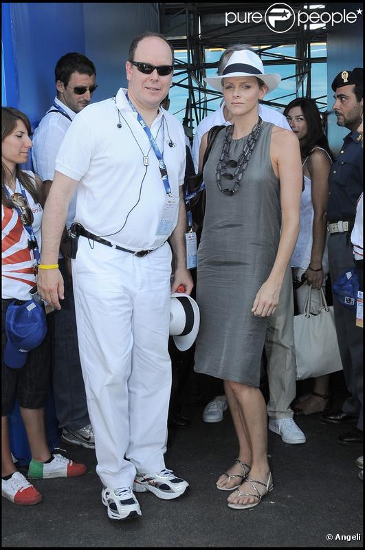 Charlene Wittstock et le prince Albert de Monaco à Rome pour les championnats de natation le 26 juillet 2009