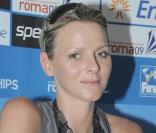Charlene Wittstock à Rome pour les championnats de natation le 26 juillet 2009