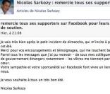 Capture d'écran de la page Facebook de Nicolas Sarkozy